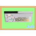 Double 12 colorful paint plastic domino with tin box